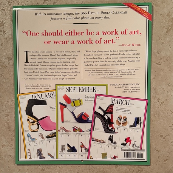 365 Days of Shoes 2017 “Picture-A-Day”Wall Calendar - Size 12x14 - Picture 2 of 14